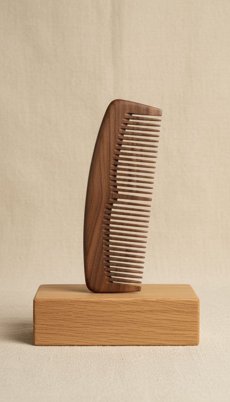 Oak Beard Comb With Vintage Box