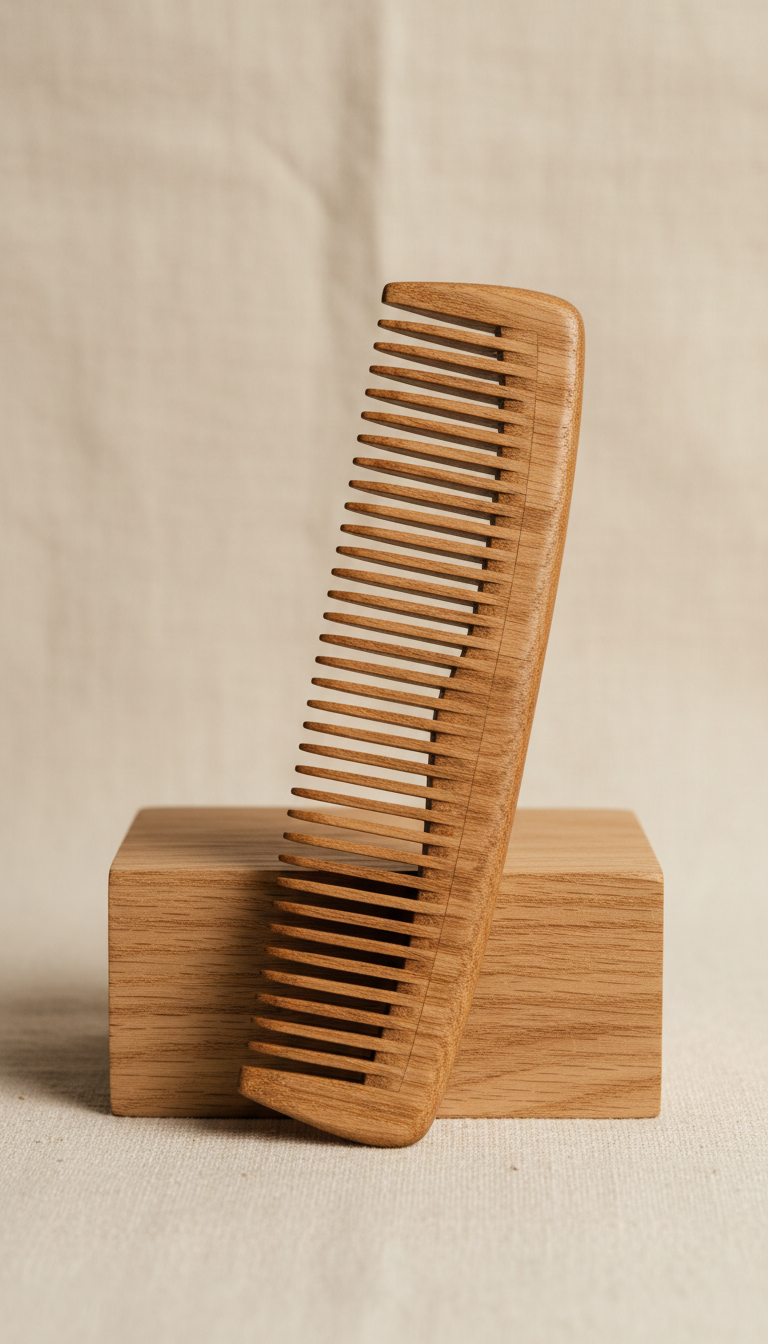 Walnut Beard Comb With Whiskey Motif